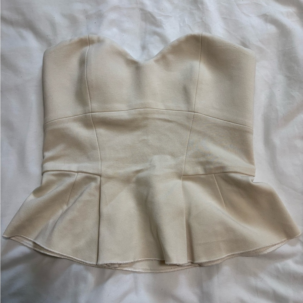 Babaton Ivory Strapless Top